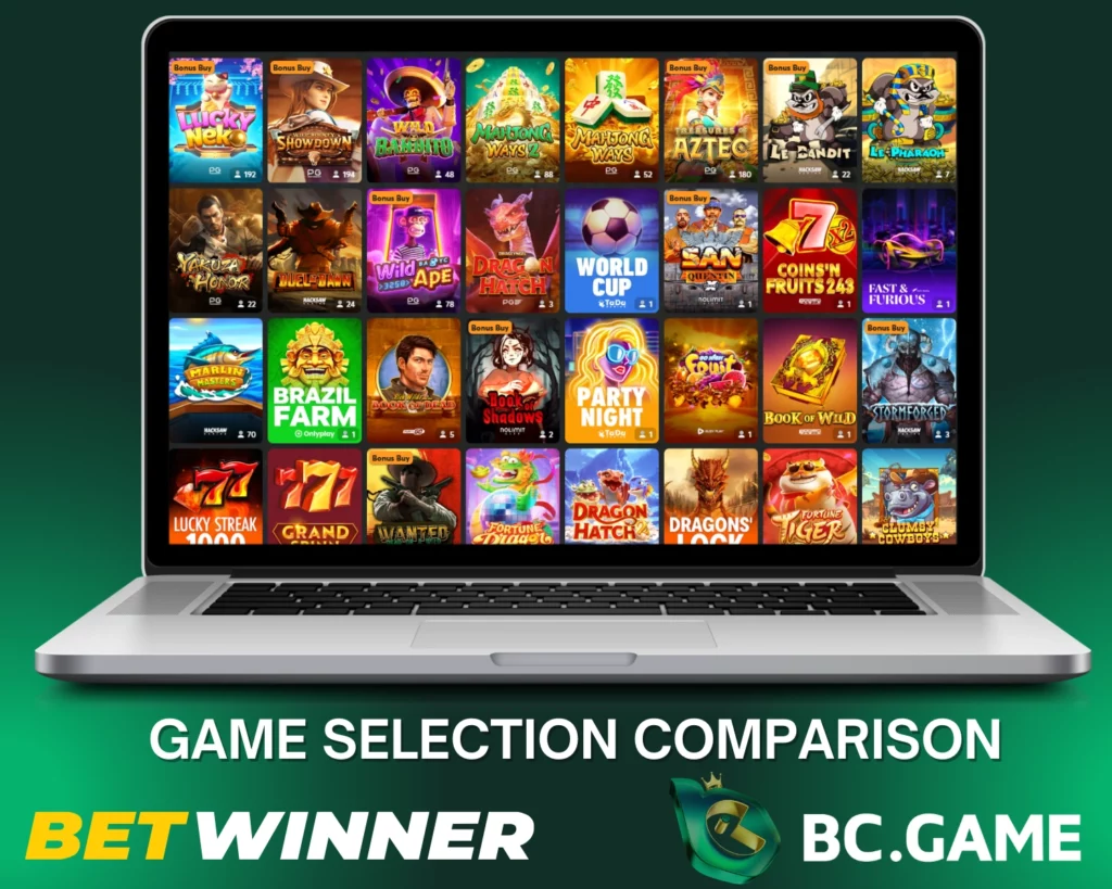 Casino Games: BC.Game vs BetWinner
